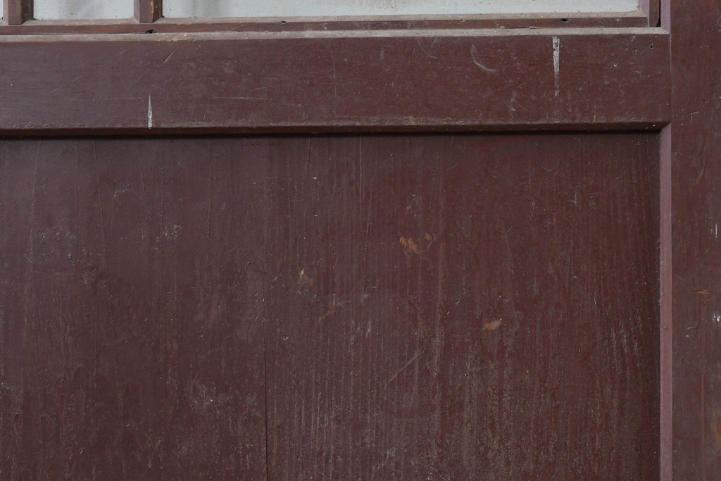 アンティーク建具　ペイント仕上げ限定　大正ロマンの趣を感じる桟入りガラスの扉1枚　(R-085341)