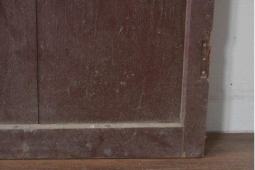 アンティーク建具　ペイント仕上げ限定　大正ロマンの趣を感じる桟入りガラスの扉1枚　(R-085341)