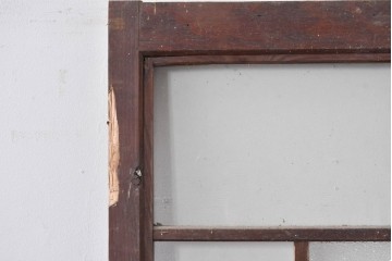 アンティーク建具　ペイント仕上げ限定　大正ロマンの趣を感じる桟入りガラスの扉1枚　(R-085341)