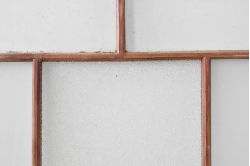 アンティーク建具　大正ロマン　趣ある佇まいのガラス戸3枚セット　(R-085342)