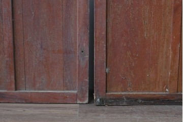 アンティーク建具　大正ロマン　趣ある佇まいのガラス戸3枚セット　(R-085342)