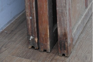 アンティーク建具　大正ロマン　趣ある佇まいのガラス戸3枚セット　(R-085342)