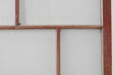 アンティーク建具　大正ロマン　趣ある佇まいのガラス戸3枚セット　(R-085342)
