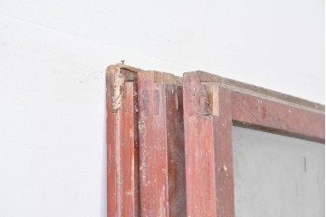 アンティーク建具　大正ロマン　趣ある佇まいのガラス戸3枚セット　(R-085342)