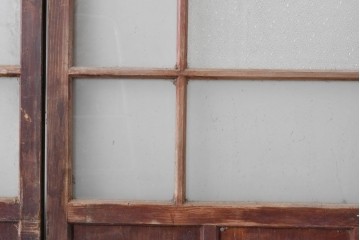 アンティーク建具　大正ロマン　趣ある佇まいのガラス戸3枚セット　(R-085342)