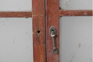 アンティーク建具　大正ロマン　趣ある佇まいのガラス戸3枚セット　(R-085342)