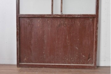 アンティーク建具　ペイント仕上げ限定　大正ロマン薫る桟入りガラス戸1枚　(R-085343)