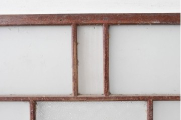 アンティーク建具　ペイント仕上げ限定　大正ロマン薫る桟入りガラス戸1枚　(R-085343)