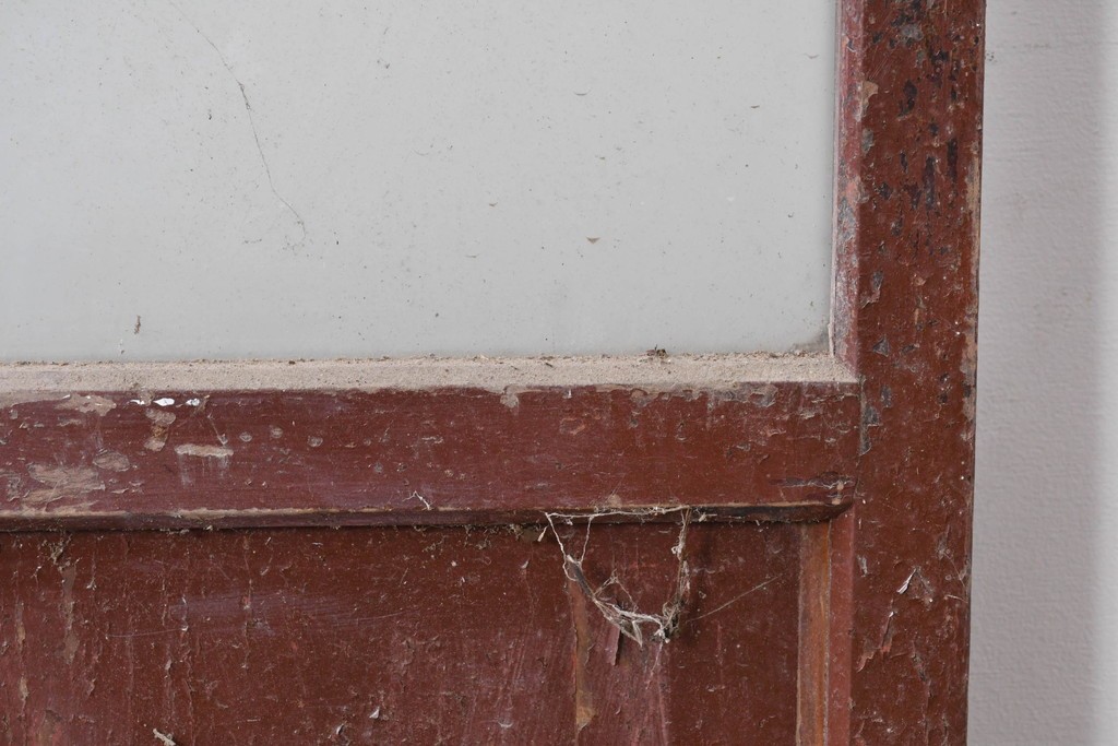 アンティーク建具　ペイント仕上げ限定　大正ロマン薫る桟入りガラス戸1枚　(R-085343)