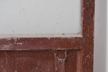 アンティーク建具　ペイント仕上げ限定　大正ロマン薫る桟入りガラス戸1枚　(R-085343)