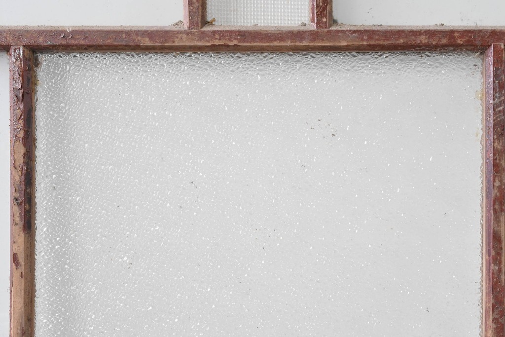 アンティーク建具　ペイント仕上げ限定　大正ロマン薫る桟入りガラス戸1枚　(R-085343)