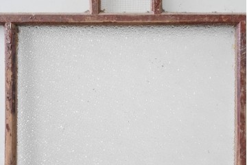 アンティーク建具　ペイント仕上げ限定　大正ロマン薫る桟入りガラス戸1枚　(R-085343)