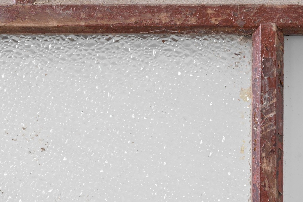 アンティーク建具　ペイント仕上げ限定　大正ロマン薫る桟入りガラス戸1枚　(R-085343)