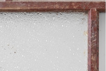 アンティーク建具　ペイント仕上げ限定　大正ロマン薫る桟入りガラス戸1枚　(R-085343)