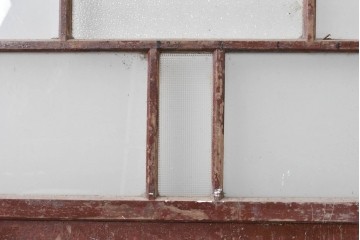 アンティーク建具　ペイント仕上げ限定　大正ロマン薫る桟入りガラス戸1枚　(R-085343)