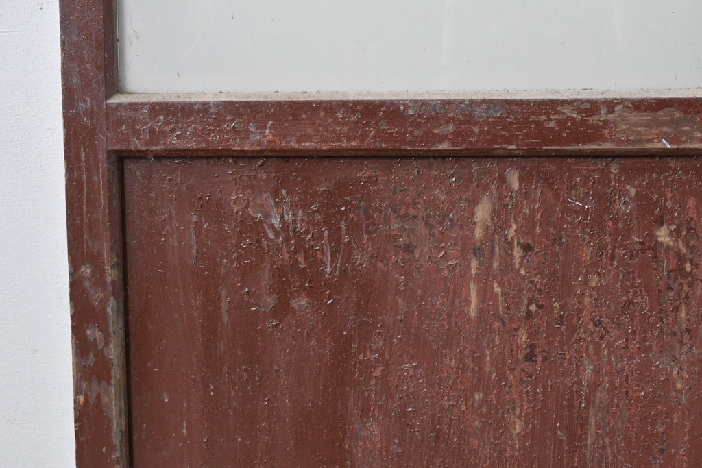 アンティーク建具　ペイント仕上げ限定　大正ロマン薫る桟入りガラス戸1枚　(R-085343)