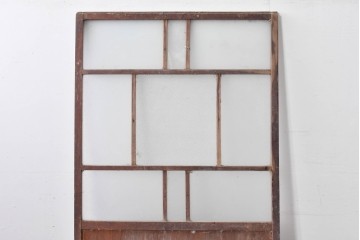 アンティーク建具　ペイント仕上げ限定　大正ロマン薫る桟入りガラス戸1枚　(R-085343)
