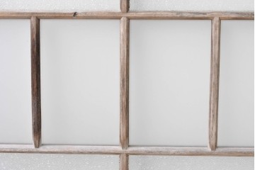 アンティーク建具　素朴な木味が魅力のガラス窓2枚セット　(R-085346)