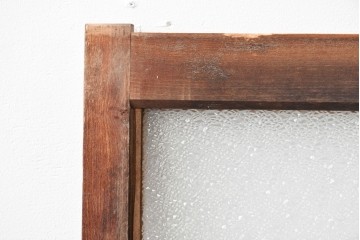 アンティーク建具　素朴な木味が魅力のガラス窓2枚セット　(R-085346)