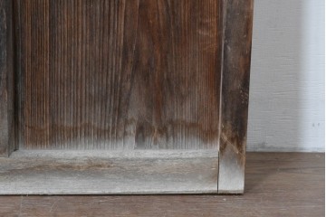 アンティーク建具　素朴な木味が魅力のガラス窓2枚セット　(R-085346)