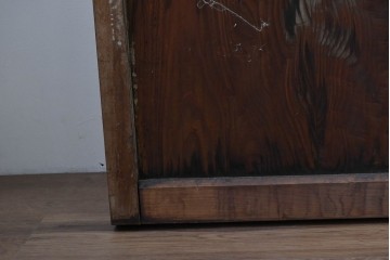 アンティーク建具　昭和初期　味わい深い木味のガラス窓4枚セット　(R-085347)