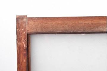 アンティーク建具　昭和初期　味わい深い木味のガラス窓4枚セット　(R-085347)