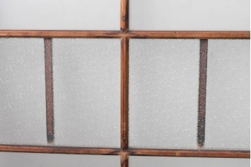 アンティーク建具　昭和初期　味わい深い木味のガラス窓4枚セット　(R-085347)