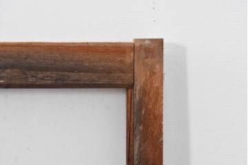 アンティーク建具　昭和初期　味わい深い木味のガラス窓4枚セット　(R-085347)