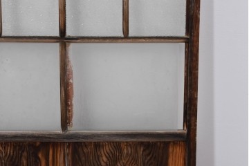 アンティーク建具　昭和初期　味わい深い木味のガラス窓4枚セット　(R-085347)