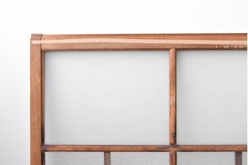 アンティーク建具　昭和初期　味わい深い木味のガラス窓4枚セット　(R-085347)