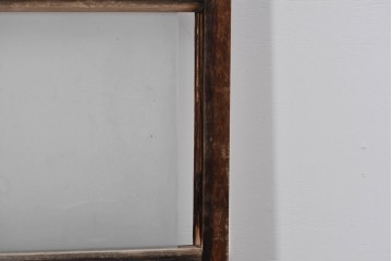 アンティーク建具　昭和初期　味わい深い木味のガラス窓4枚セット　(R-085347)