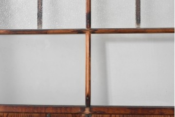 アンティーク建具　昭和初期　味わい深い木味のガラス窓4枚セット　(R-085347)