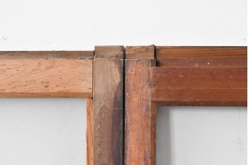 アンティーク建具　昭和初期　木味が風合い豊かなガラス窓4枚セット　(R-085348)
