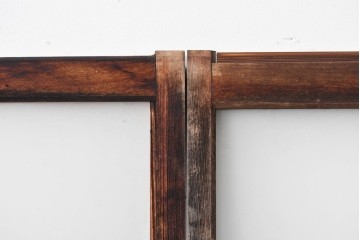 アンティーク建具　昭和初期　木味が風合い豊かなガラス窓4枚セット　(R-085348)