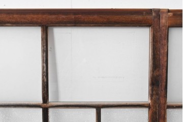 アンティーク建具　昭和初期　木味が風合い豊かなガラス窓4枚セット　(R-085348)