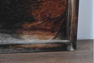 アンティーク建具　昭和初期　木味が風合い豊かなガラス窓4枚セット　(R-085348)