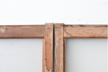 アンティーク建具　昭和初期　木味が風合い豊かなガラス窓4枚セット　(R-085348)