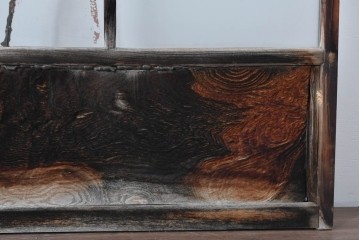 アンティーク建具　昭和初期　木味が風合い豊かなガラス窓4枚セット　(R-085348)