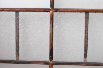 アンティーク建具　昭和初期　木味が風合い豊かなガラス窓4枚セット　(R-085348)