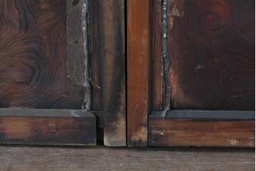 アンティーク建具　昭和初期　木味が風合い豊かなガラス窓4枚セット　(R-085348)