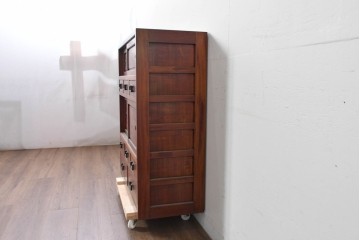 和製ヴィンテージ　美品　最高峰　松本民芸家具　通商産業大臣指定伝統工芸品　上質な作り込みの茶箪笥　定価約152万円相当　(R-085349)