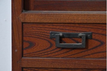 和製ヴィンテージ　美品　最高峰　松本民芸家具　通商産業大臣指定伝統工芸品　上質な作り込みの茶箪笥　定価約152万円相当　(R-085349)