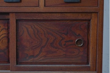 和製ヴィンテージ　美品　最高峰　松本民芸家具　通商産業大臣指定伝統工芸品　上質な作り込みの茶箪笥　定価約152万円相当　(R-085349)