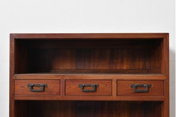 和製ヴィンテージ　美品　最高峰　松本民芸家具　通商産業大臣指定伝統工芸品　上質な作り込みの茶箪笥　定価約152万円相当　(R-085349)