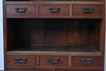 和製ヴィンテージ　美品　最高峰　松本民芸家具　通商産業大臣指定伝統工芸品　上質な作り込みの茶箪笥　定価約152万円相当　(R-085349)