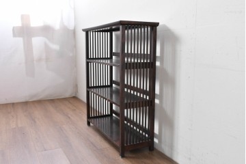 和製ヴィンテージ　松本民芸家具　#117型　開放感のある軽やかな佇まいの書棚　定価約13万7千円相当　(R-085350)