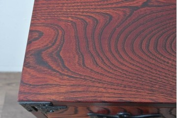 中古　美品　岩谷堂箪笥　迫力ある木目と重厚な金具が映える小箪笥　(R-085354)