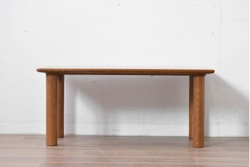 中古　美品　CONDE HOUSE(カンディハウス)　丁寧な造りが引き立つ丸脚デザインのローテーブル　(R-085355)