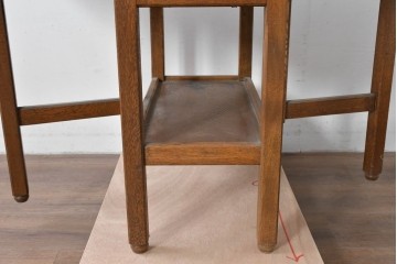 和製ヴィンテージ　ナラ材　機能美が魅力的な引き出し付きのバタフライテーブル　(R-085357)