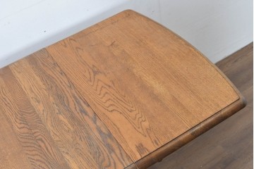 和製ヴィンテージ　ナラ材　機能美が魅力的な引き出し付きのバタフライテーブル　(R-085357)